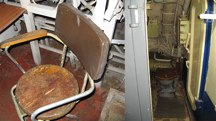 Известное кресло и гальюн на борту подводной лодки Б-307 проекта 641Б «Сом».