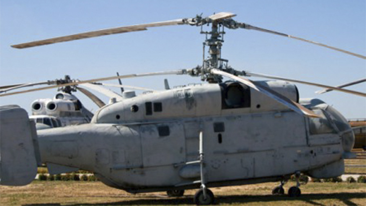 Палубный вертолет Ка-27 в музее Тольятти.