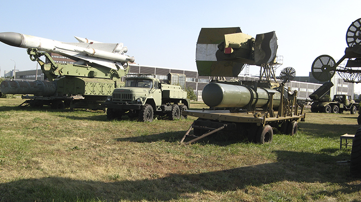 Ракетные системы ПВО в музее вооружения и техники Тольятти.